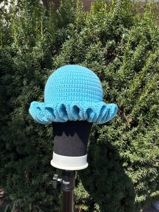 Turquoise Ruffle Hat
