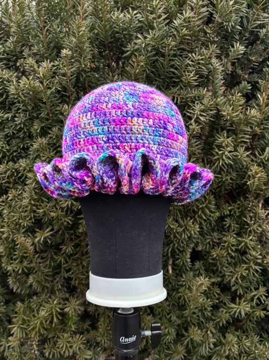 Paint Splatter Ruffle Hat