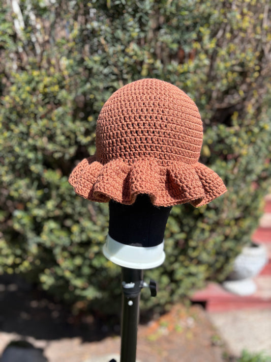 Brown Wavy Brim Hat