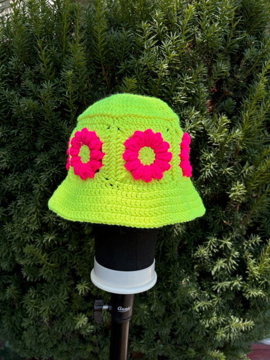 Neon Daisy Bucket Hat