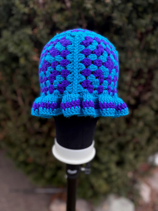 Granny Square Wavy Brim Hat