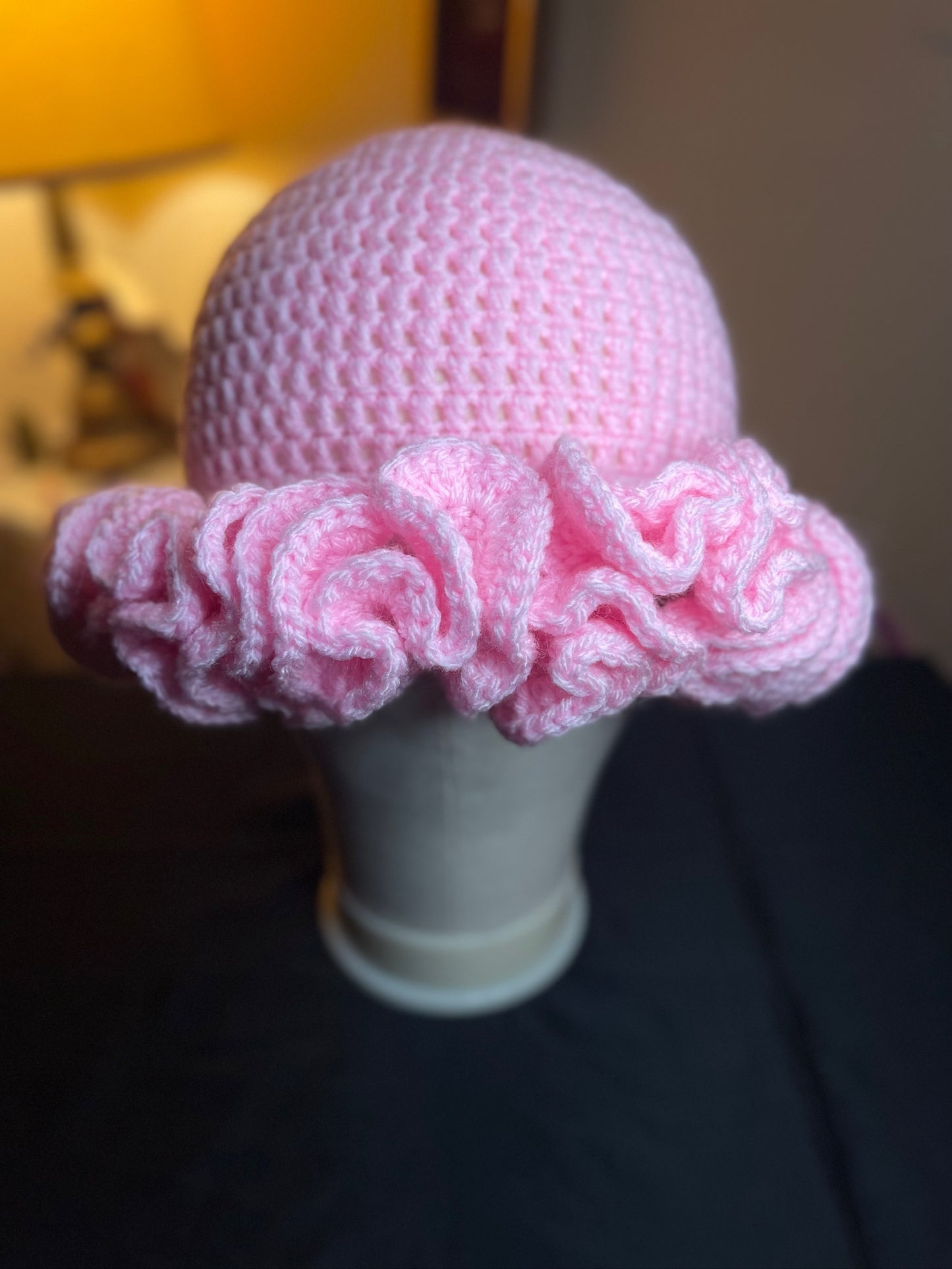 Ruffle Hat - Baby Pink