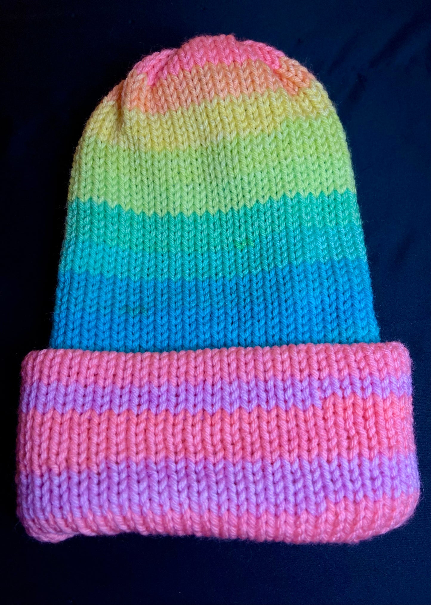 Rainbow Knit Beanie