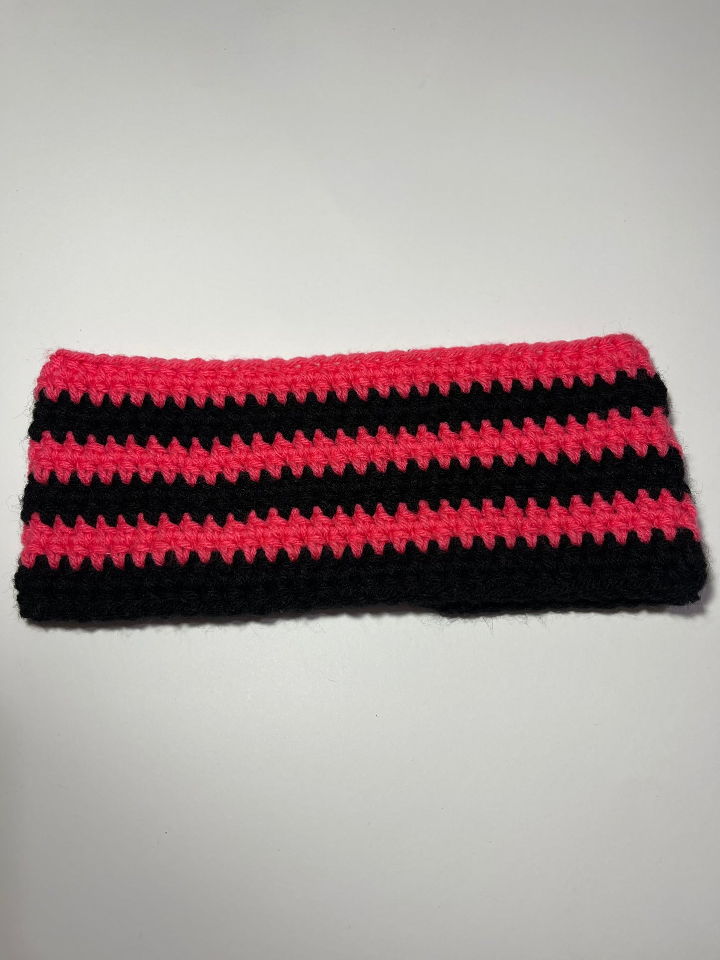 Ear Warmer - Rose Pink & Black